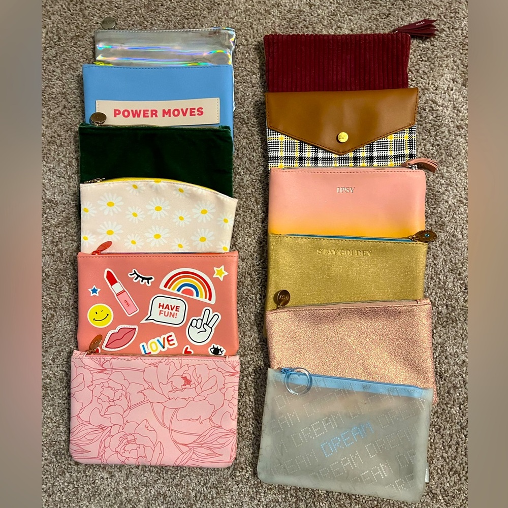 BUNDLE OF 12 IPSY Cosmetic Bags!!